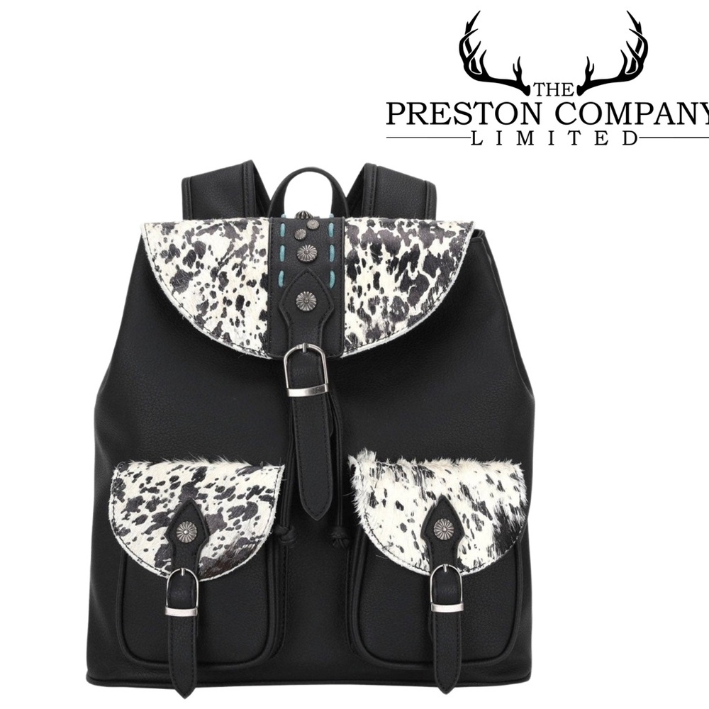 GENUINE Leather & Cowhide Midi Backpack